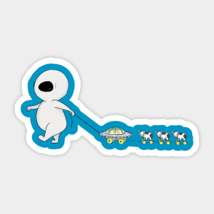 alien pull toy Sticker